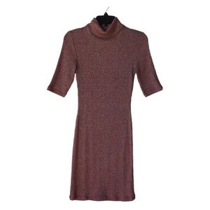 Topshop, short sleeve turtleneck fitted sweater dress
